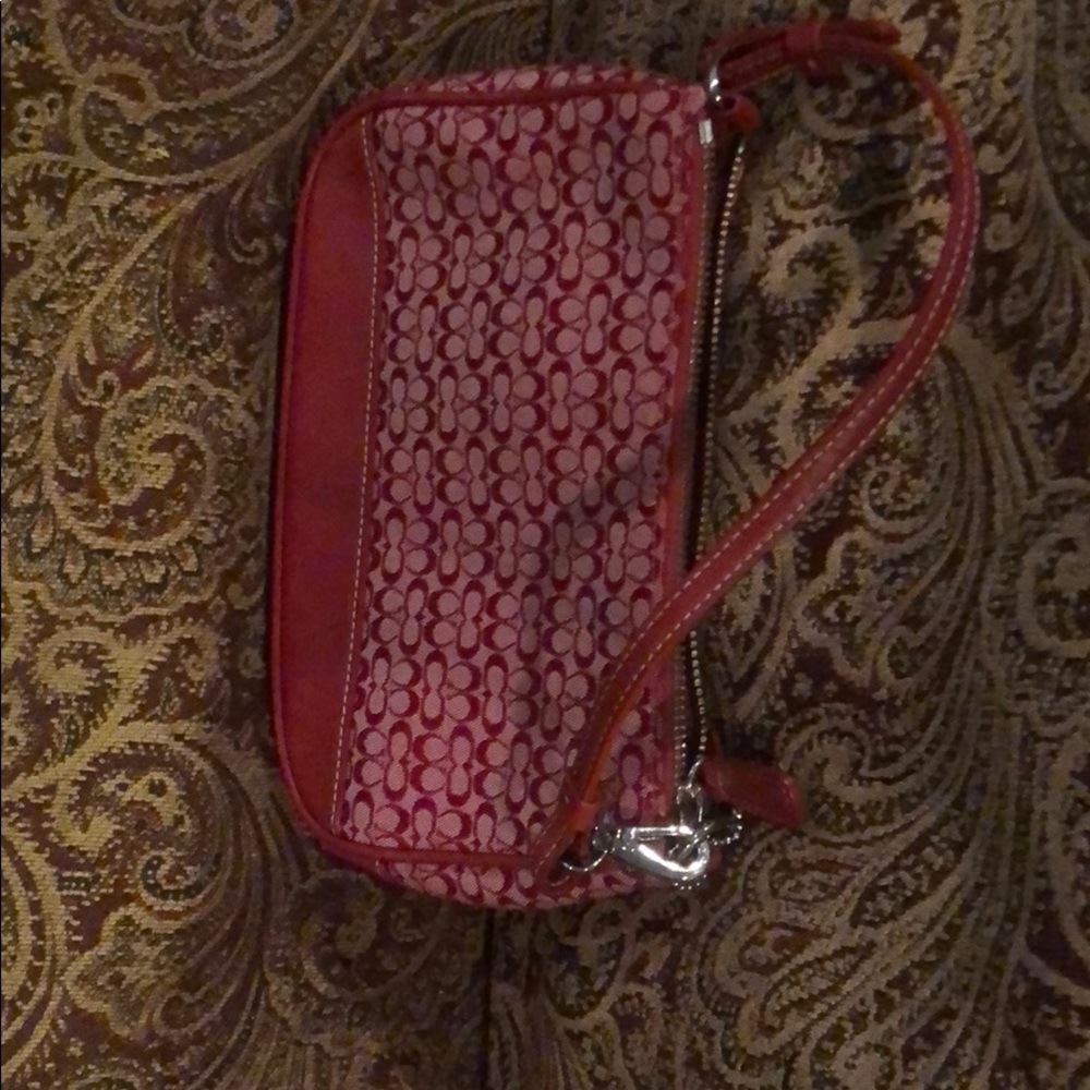 Red coach shoulder bag
